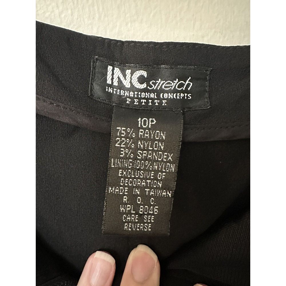 Vintage Women's Inc Stretch Embroidered Black Pants Skinny‎ Cropped Size 10P - Picture 4 of 8